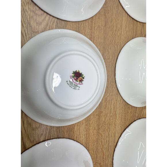 VINTAGE Royal Albert China Old Country Roses Desert Bowls 5.25” England ~6 Pc - Picture 8 of 9